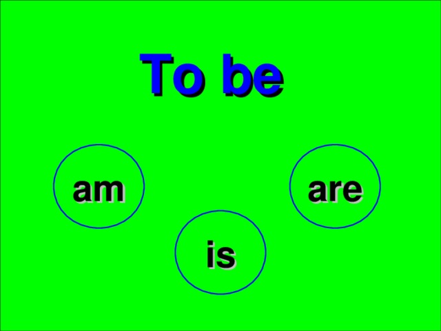 To be   am are is