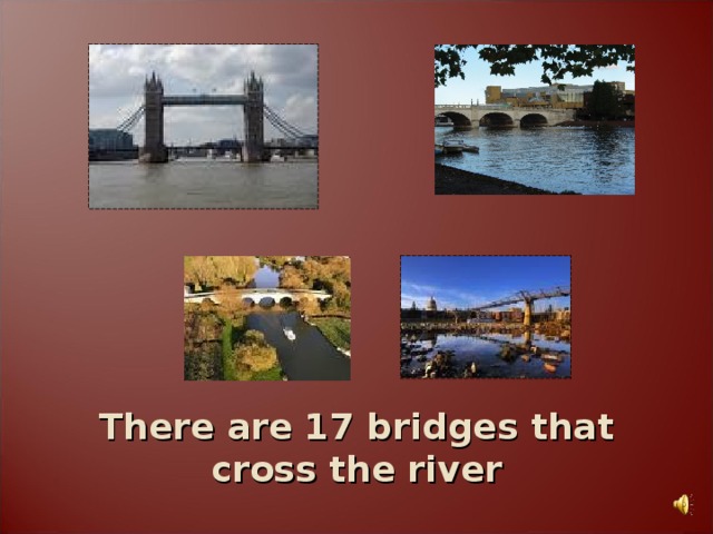There are 17 bridges that cross the river