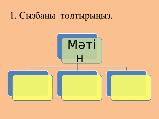 1. Сызбаны толтырыңыз. Мәтін