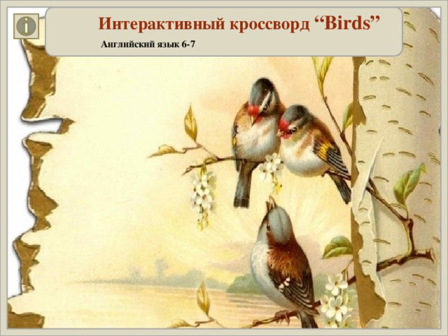 Интерактивный кроссворд “Birds” Английский язык 6-7