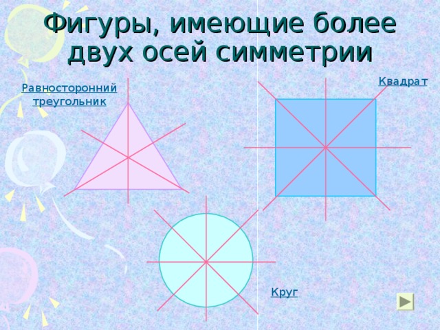Квадрат Равносторонний треугольник Круг