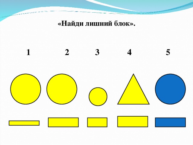 «Найди лишний блок».  1 2 3 4 5