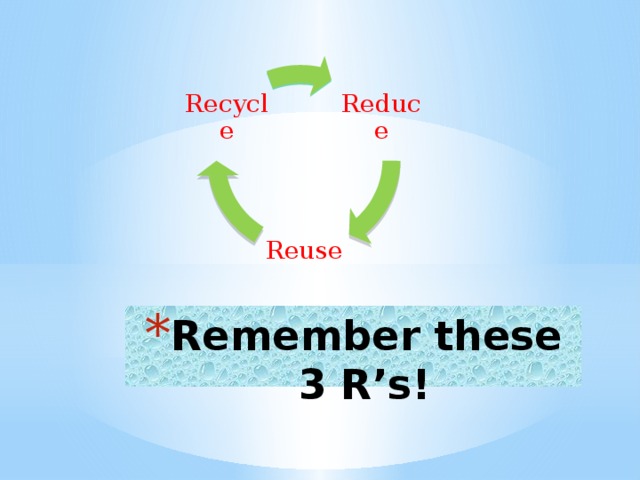 Reduce Recycle Reuse