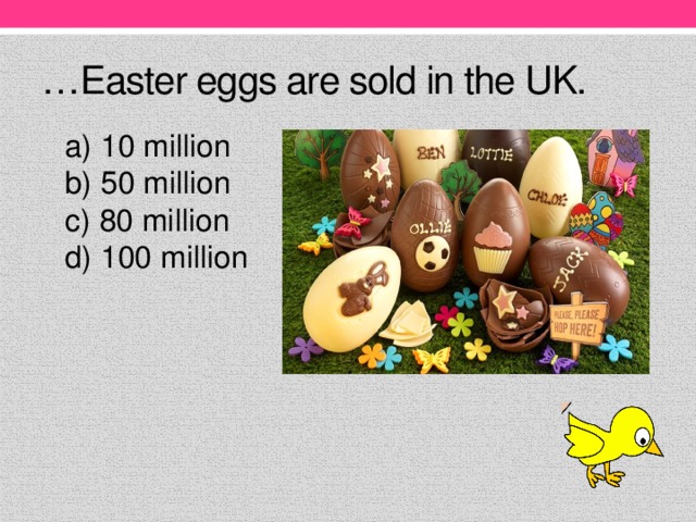 … Easter eggs are sold in the UK.