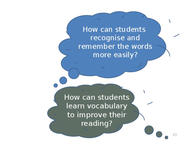 How can students recognise and remember the words more easily? How can students learn vocabulary to improve their reading?