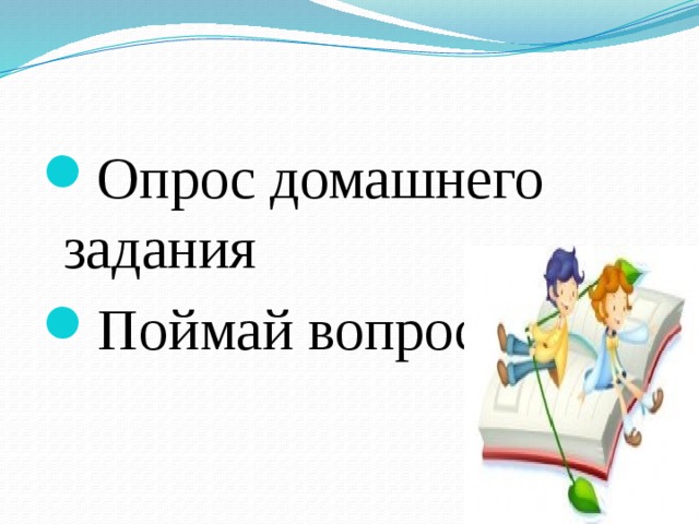 Опрос домашнего задания Поймай вопрос