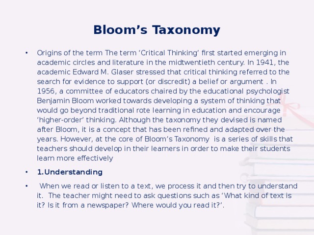 Bloom’s Taxonomy