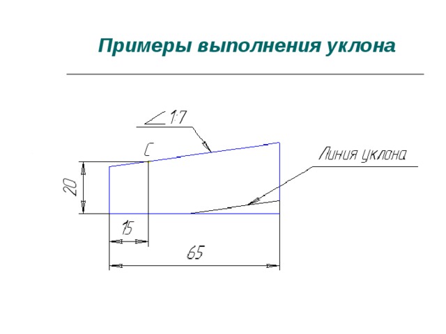 Компас уклон на чертеже