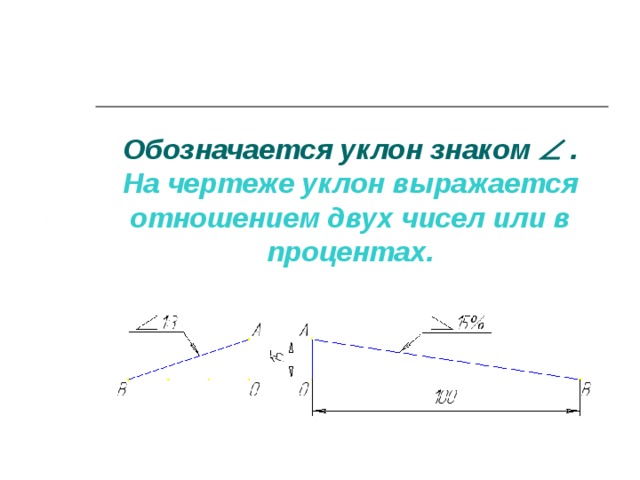 Направление уклона на чертежах