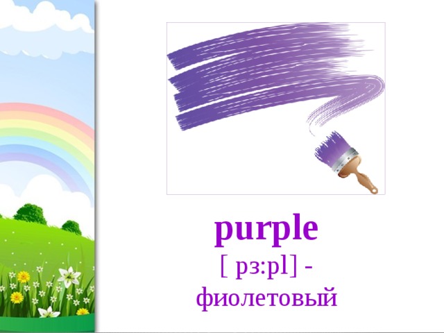 purple  [ pз:pl] - фиолетовый