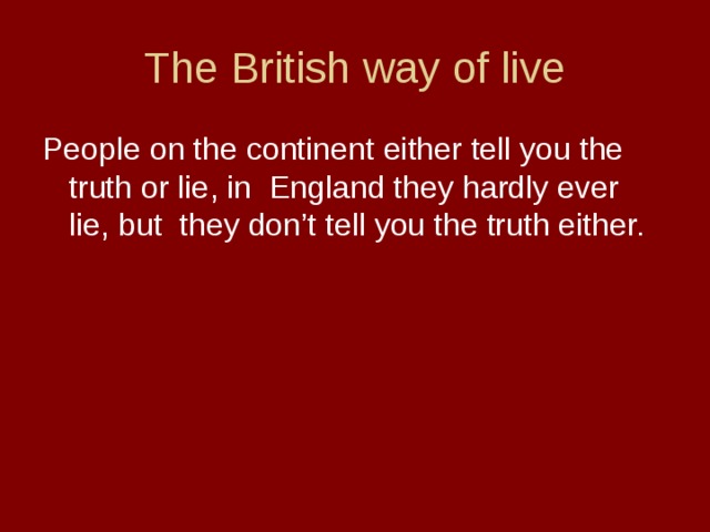 British way of life