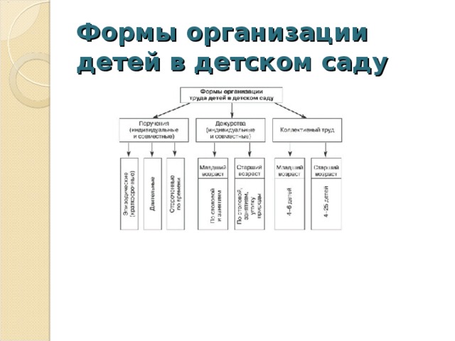 Формы организации детей в детском саду