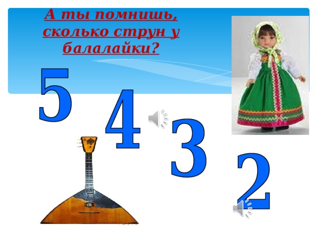 А ты помнишь, сколько струн у балалайки?