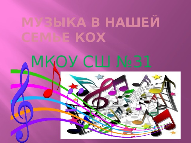 Музыка в нашей семье Кох МКОУ СШ №31