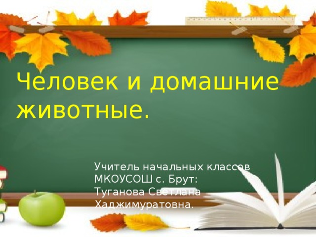 Человек и домашние животные. Учитель начальных классов МКОУСОШ с. Брут: Туганова Светлана Хаджимуратовна.