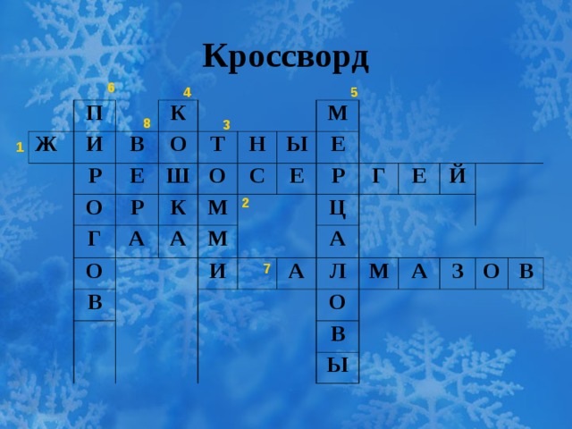 Кроссворд 6 4 5   П  Ж И К Р В О Е О Ш Г Т Р К А О Н О М А В С М Ы Е Е 2 М Р И Ц Г Е А А Л Й О М А В Ы З О   В 8 3 1 7