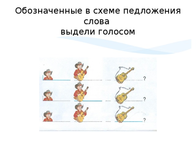 Обозначенные в схеме педложения слова  выдели голосом