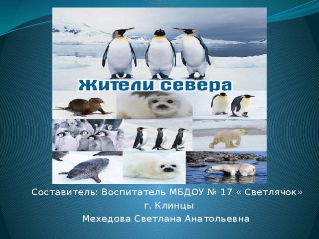 Составитель: Воспитатель МБДОУ № 17 « Светлячок»  г. Клинцы Мехедова Светлана Анатольевна