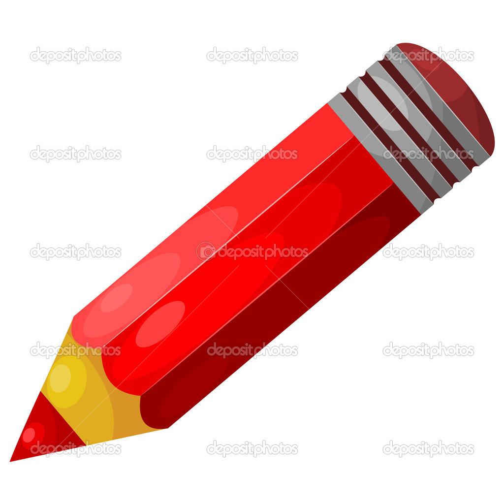 Красный карандаш на белом фоне