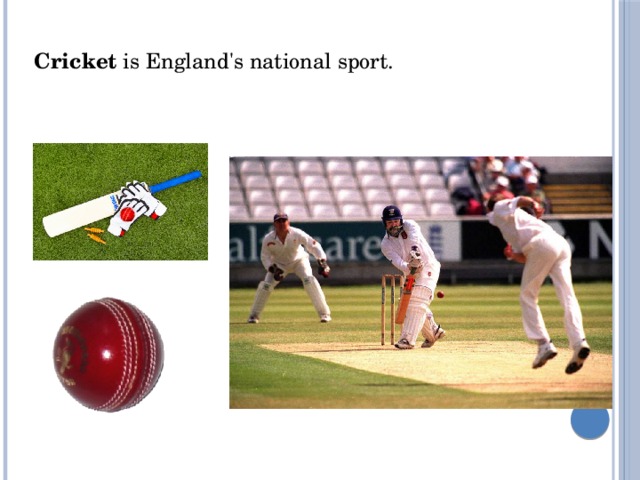 Cricket  is England's national sport.