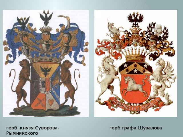 герб князя Суворова-Рымникского герб графа Шувалова