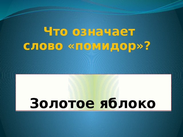 Что означает слово «помидор»?  Золотое яблоко