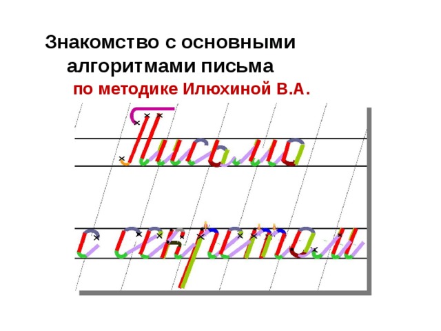 Знакомство с основными алгоритмами письма по методике Илюхиной В.А.