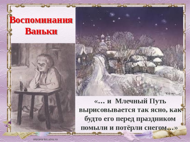 Воспоминания Ваньки «… и Млечный Путь вырисовывается так ясно, как будто его перед праздником помыли и потёрли снегом…»