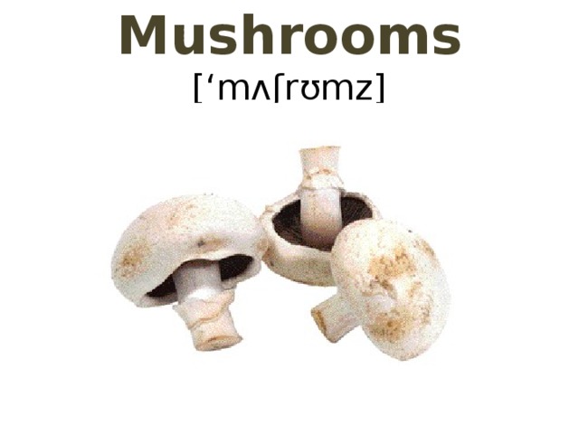 Mushrooms [‘mʌʃrʊmz]