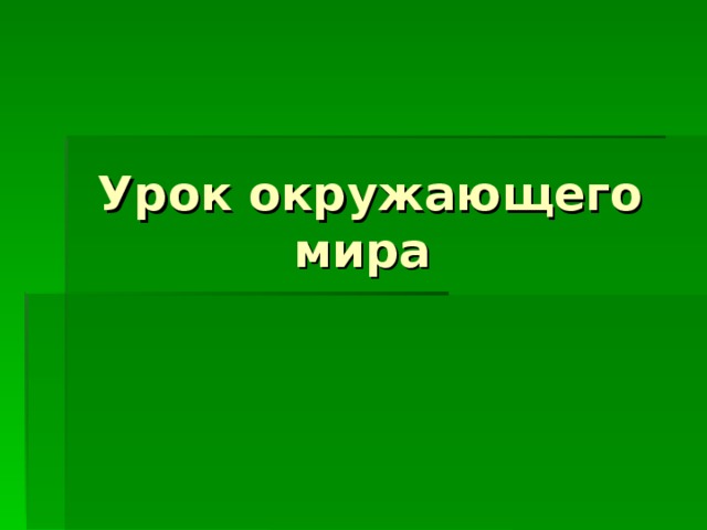 Урок окружающего мира