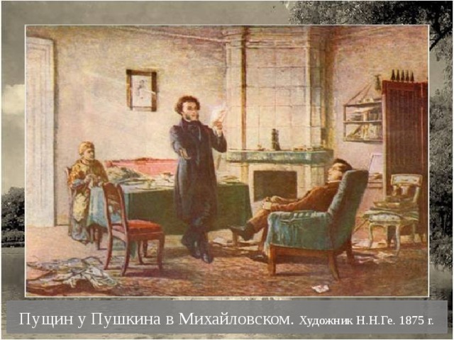 Пущин у Пушкина в Михайловском. Художник Н.Н.Ге. 1875 г.