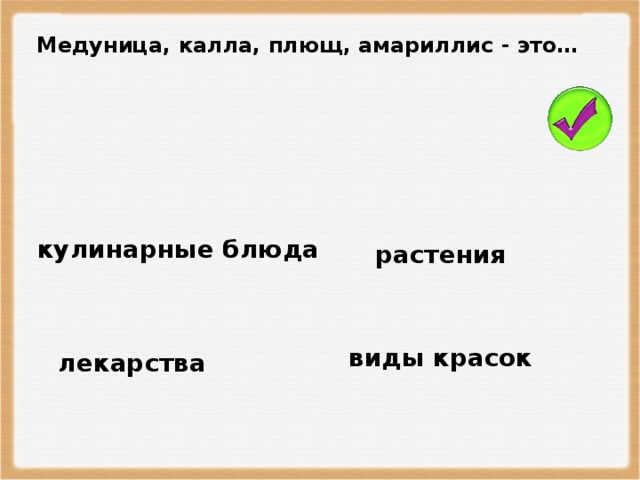 Медуница, калла, плющ, амариллис - это… кулинарные блюда растения виды красок лекарства