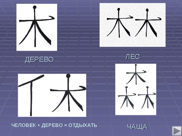 ЛЕС ДЕРЕВО ЧАЩА ЧЕЛОВЕК + ДЕРЕВО = ОТДЫХАТЬ