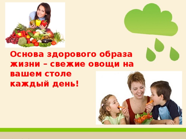 Основа здорового образа жизни – свежие овощи на вашем столе каждый день!