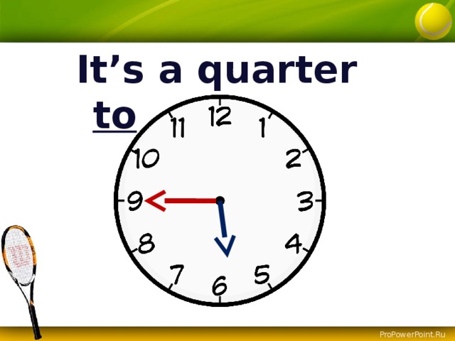 It’s a quarter to ….