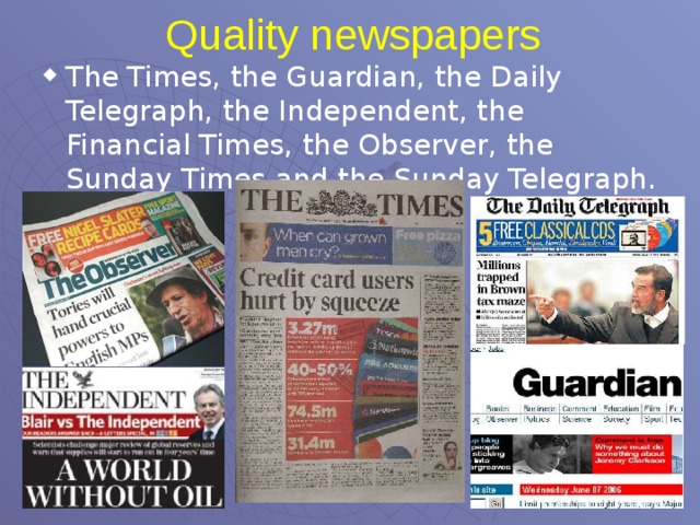 Quality newspapers