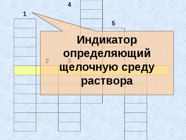 1 4 5 2 3 6 Индикатор определяющий щелочную среду раствора