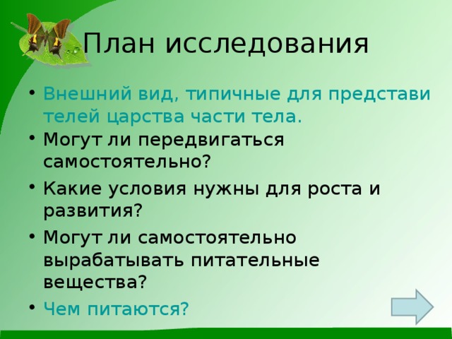 План исследования