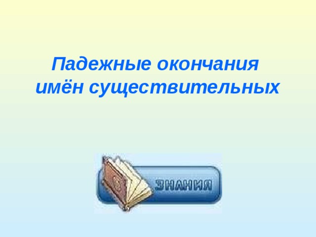 Падежные окончания  имён существительных