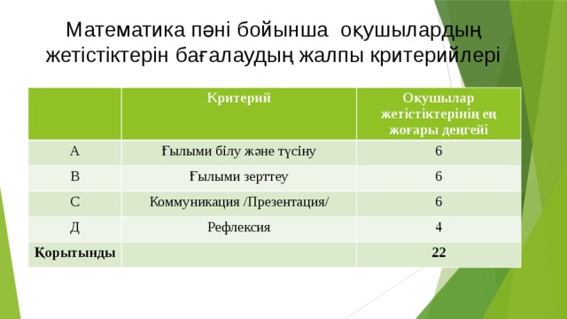 Түр критерийлері презентация