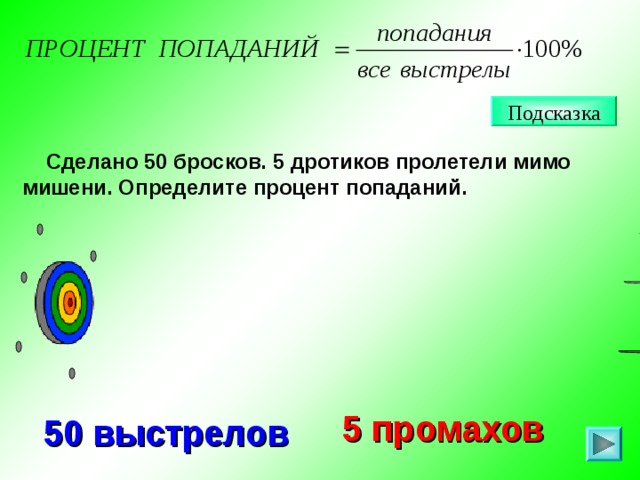 Промах определение. Сделано 50 бросков. Как определить процент попадания. Попадание в математике. Попадание 100 процентов.