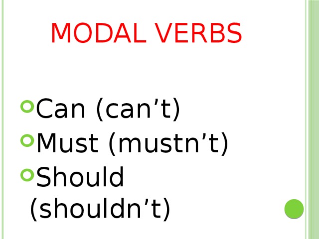 Modal verbs