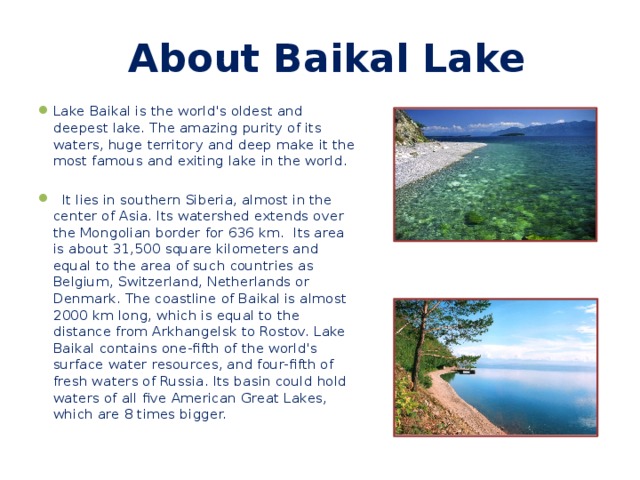About Baikal Lake