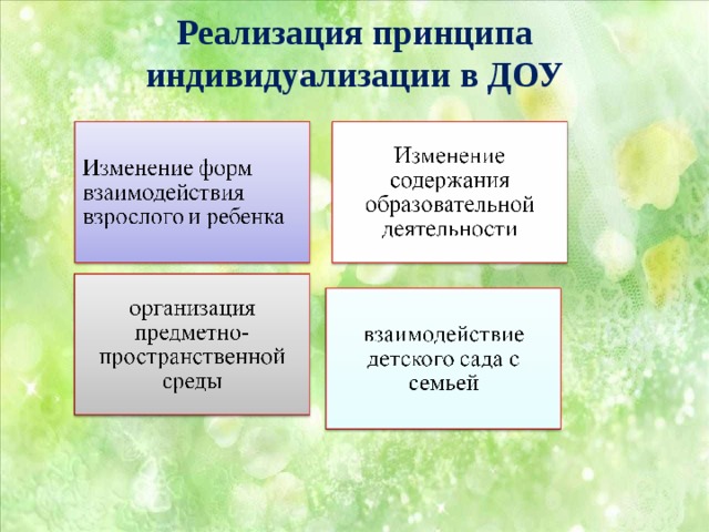 Реализация принципа индивидуализации в ДОУ