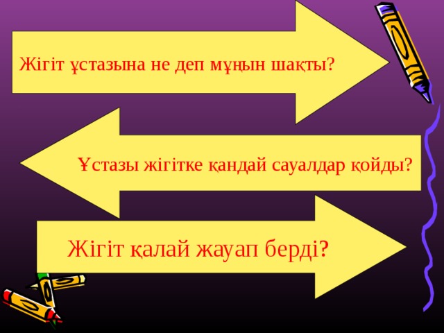 Жігіт ұстазына не деп мұңын шақты? Ұстазы жігітке қандай сауалдар қойды? Жігіт қалай жауап берді?