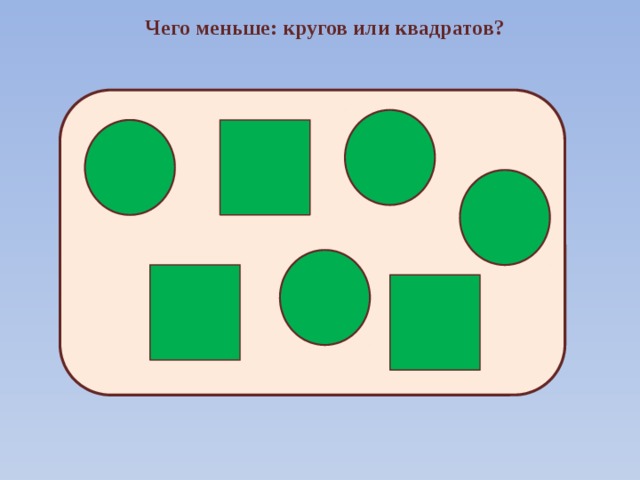 Чего меньше: кругов или квадратов?