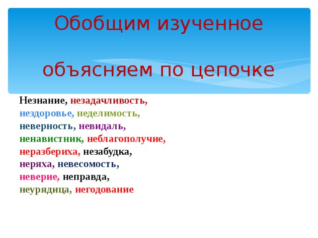 Незабудка употребляется без не