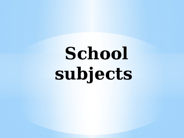 School subjects