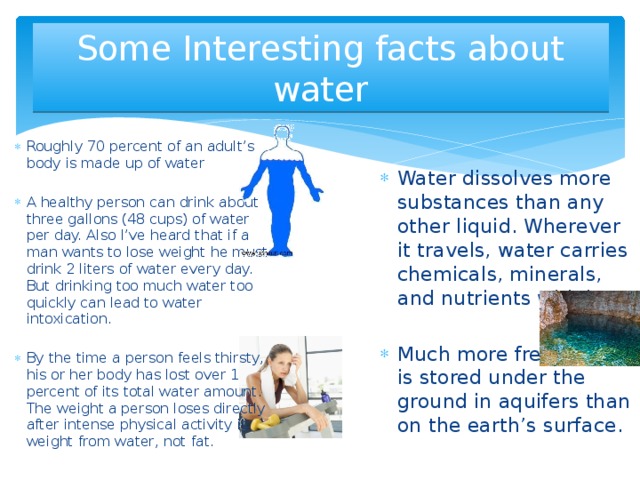 Some Interesting facts about water