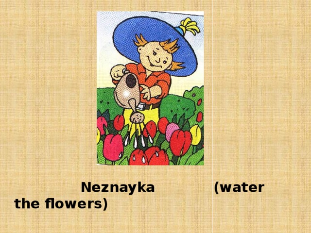 Neznayka (water the flowers)